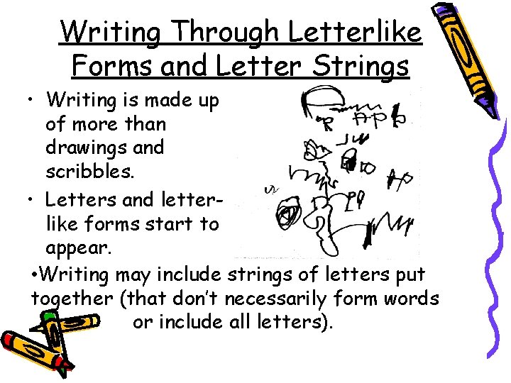 Writing Through Letterlike Forms and Letter Strings • Writing is made up of more