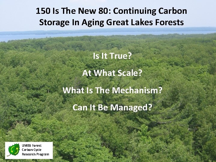 150 Is The New 80: Continuing Carbon Storage In Aging Great Lakes Forests Is
