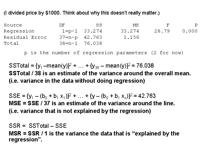 (I divided price by $1000. Think about why this doesn’t really matter. ) Source