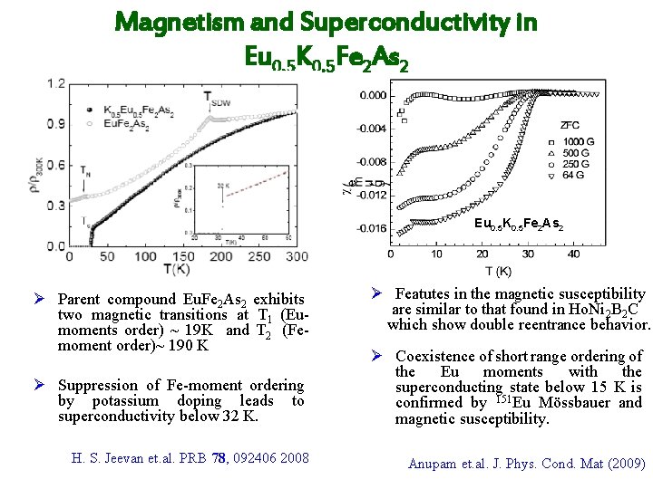 Magnetism and Superconductivity in Eu 0. 5 K 0. 5 Fe 2 As 2