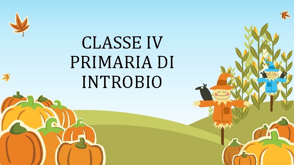 CLASSE IV PRIMARIA DI INTROBIO 