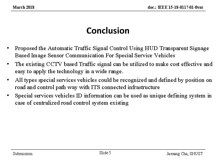 March 2018 doc. : IEEE 15 -18 -0117 -01 -0 vat Conclusion • Proposed