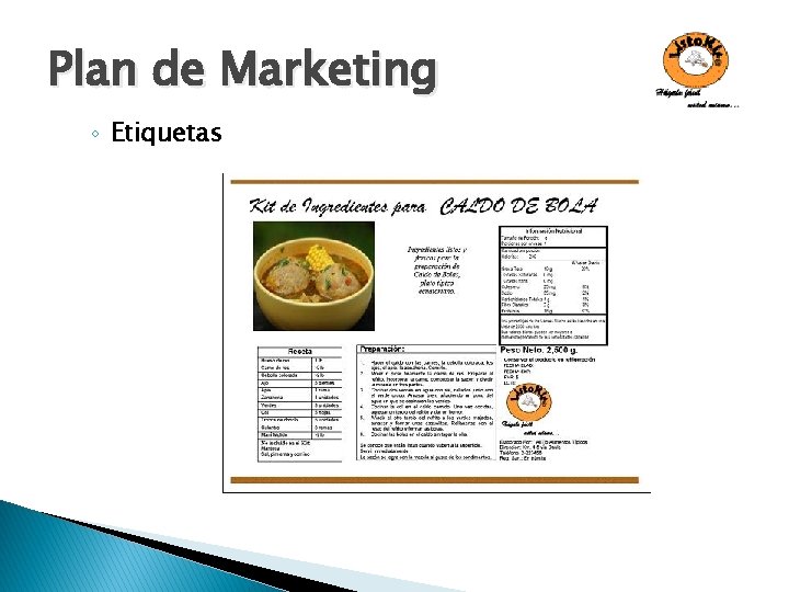 Plan de Marketing ◦ Etiquetas 