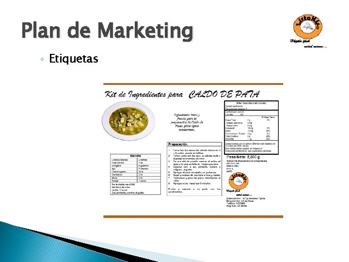 Plan de Marketing ◦ Etiquetas 