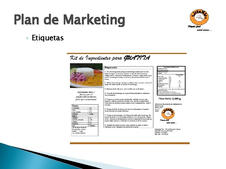 Plan de Marketing ◦ Etiquetas 