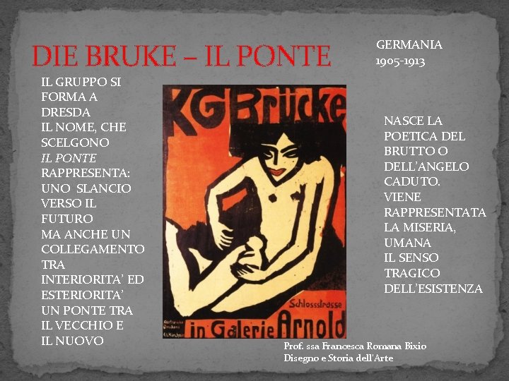 DIE BRUKE – IL PONTE IL GRUPPO SI FORMA A DRESDA IL NOME, CHE