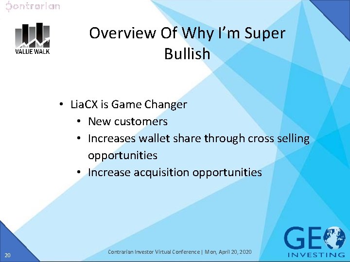 Overview Of Why I’m Super Bullish • Lia. CX is Game Changer • New