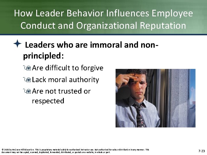 How Leader Behavior Influences Employee Conduct and Organizational Reputation ª Leaders who are immoral How Leader Behavior Influences Employee Conduct and Organizational Reputation ª Leaders who are immoral