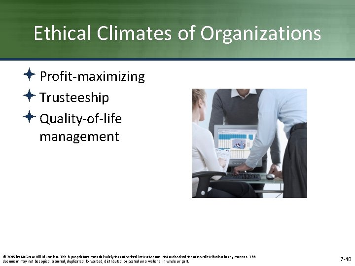 Ethical Climates of Organizations ª Profit-maximizing ª Trusteeship ª Quality-of-life management © 2015 by Ethical Climates of Organizations ª Profit-maximizing ª Trusteeship ª Quality-of-life management © 2015 by