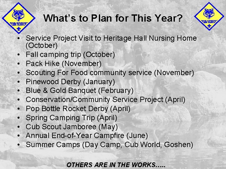 What’s to Plan for This Year? • Service Project Visit to Heritage Hall Nursing