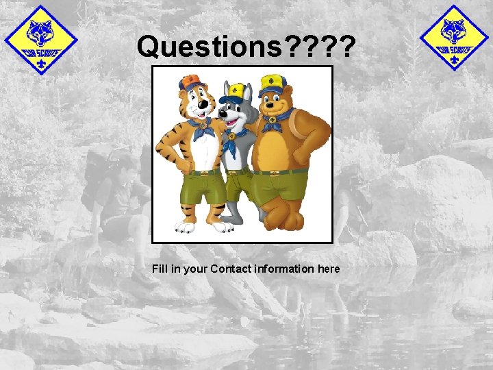 Questions? ? Fill in your Contact information here 