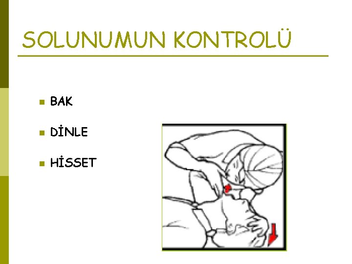 SOLUNUMUN KONTROLÜ n BAK n DİNLE n HİSSET 