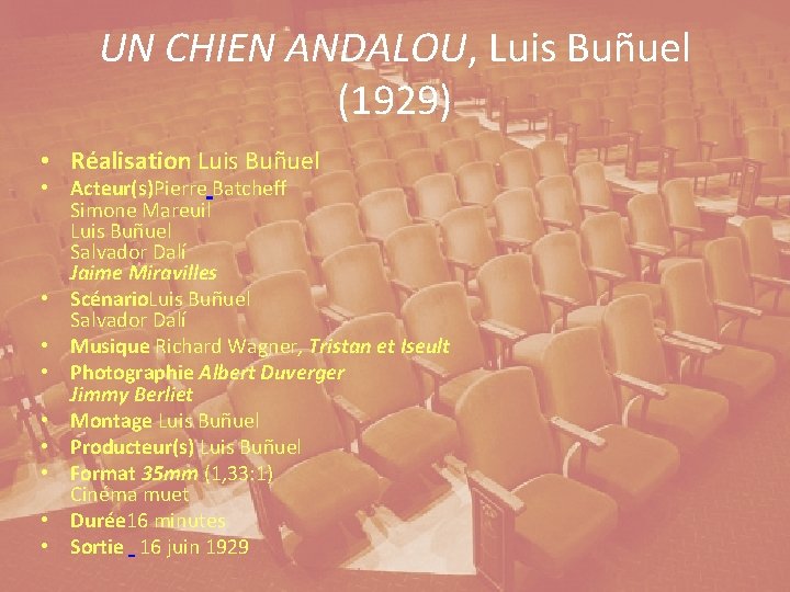 UN CHIEN ANDALOU, Luis Buñuel (1929) • Réalisation Luis Buñuel • Acteur(s)Pierre Batcheff Simone