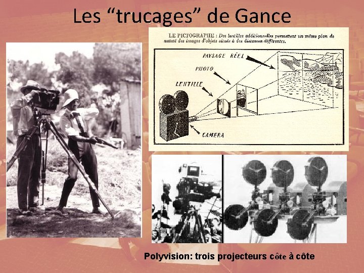 Les “trucages” de Gance Polyvision: trois projecteurs côte à côte 