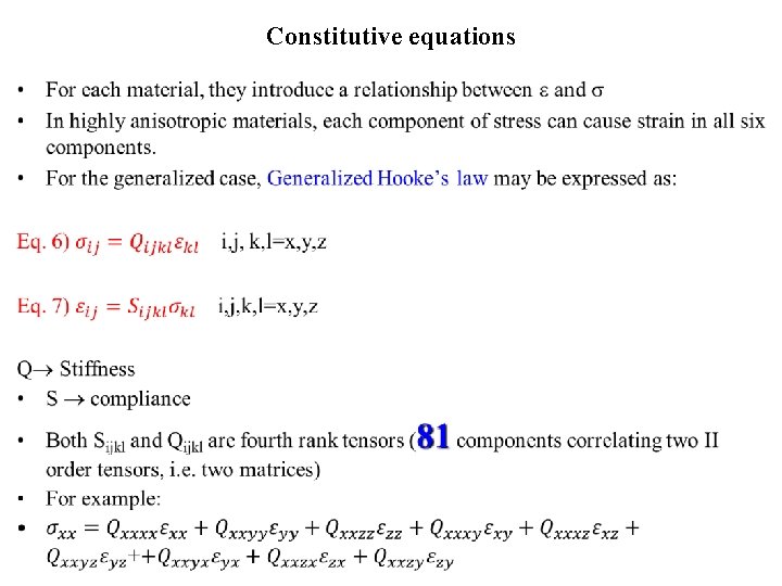 Constitutive equations • 