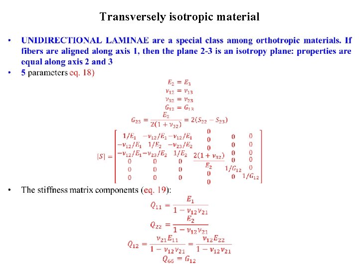 Transversely isotropic material • 