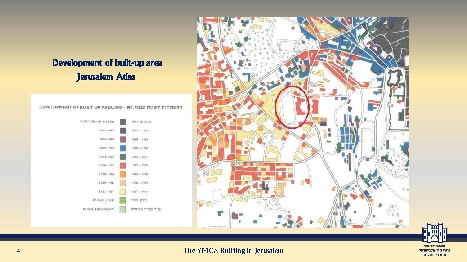 Development of built-up area Jerusalem Atlas 4 The YMCA Building in Jerusalem 