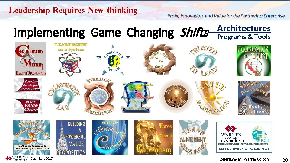 Leadership Requires New thinking Implementing Game Changing Shifts Architectures Programs & Tools In Partnership