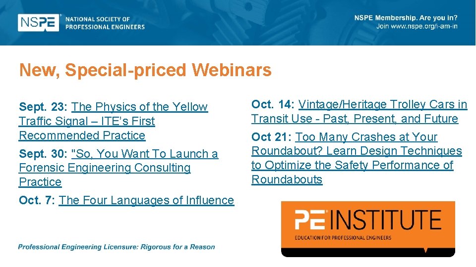 New, Special-priced Webinars Sept. 23: The Physics of the Yellow Traffic Signal – ITE’s