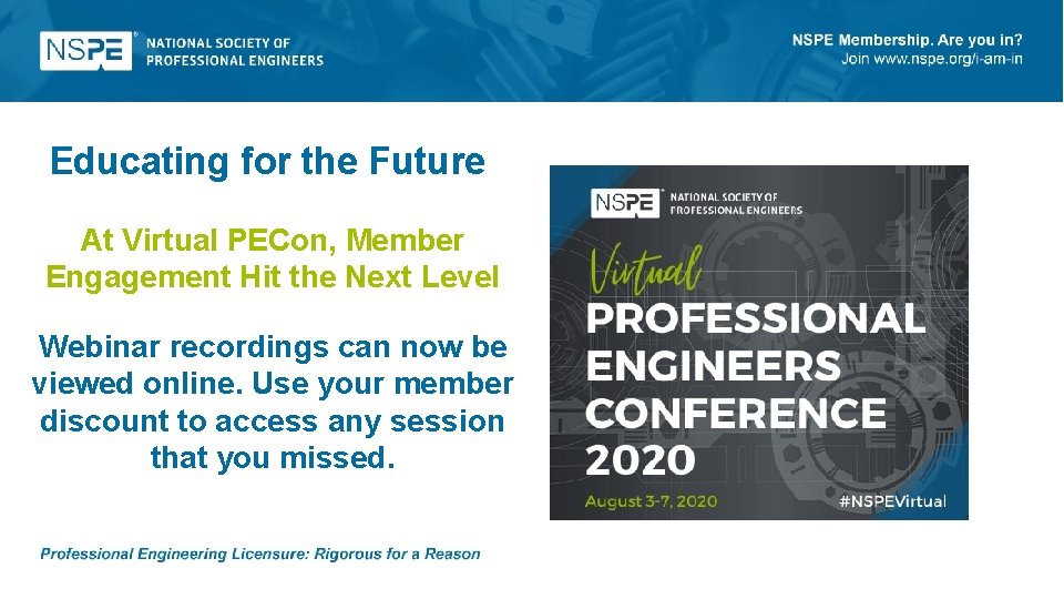 Educating for the Future At Virtual PECon, Member Engagement Hit the Next Level Webinar