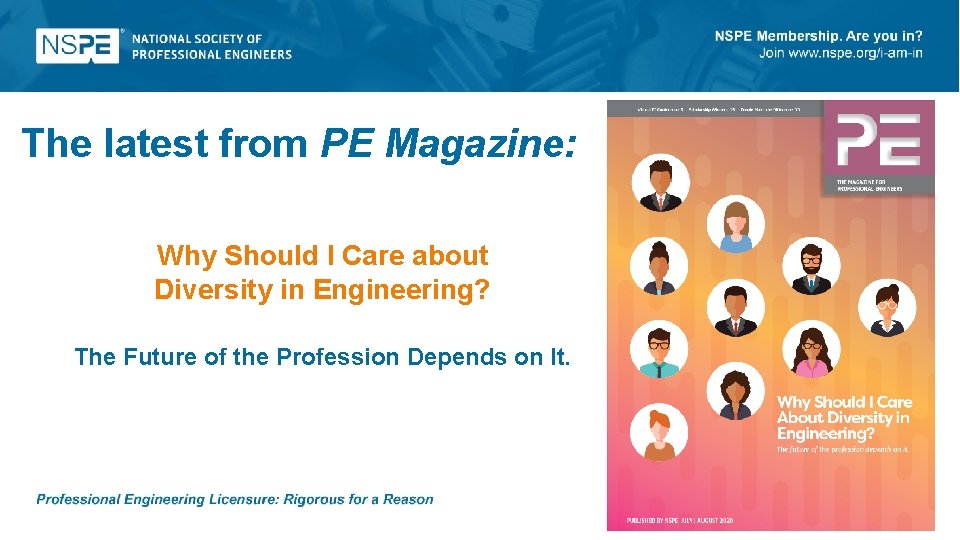 The latest from PE Magazine: Why Should I Care about Diversity in Engineering? The