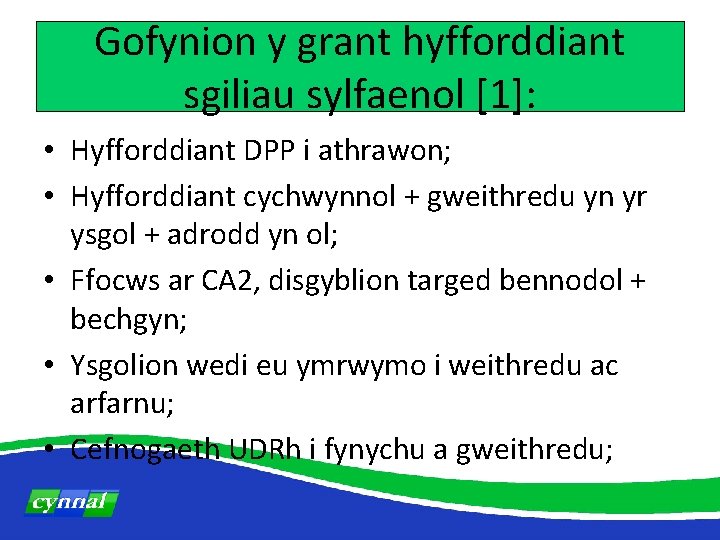 Gofynion y grant hyfforddiant sgiliau sylfaenol [1]: • Hyfforddiant DPP i athrawon; • Hyfforddiant