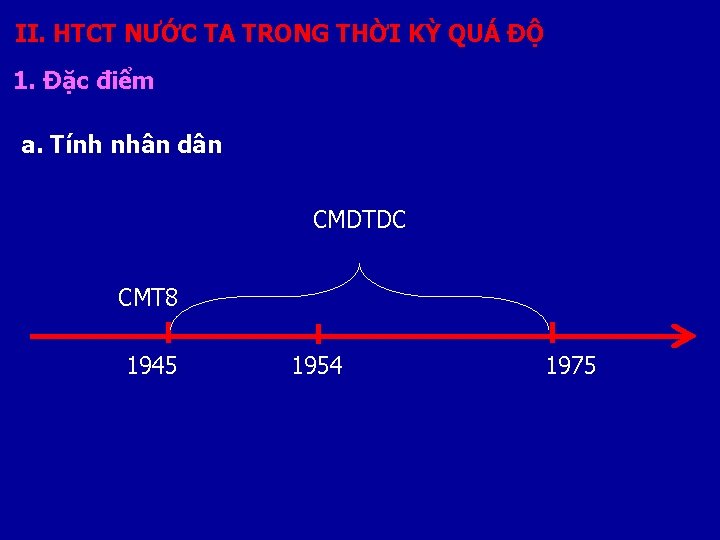 II. HTCT NƯỚC TA TRONG THỜI KỲ QUÁ ĐỘ 1. Đặc điểm a. Tính