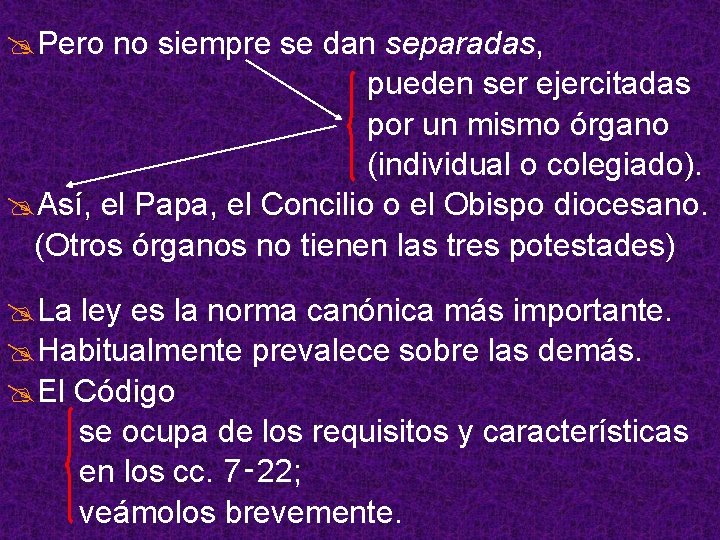 @Pero no siempre se dan separadas, pueden ser ejercitadas por un mismo órgano (individual