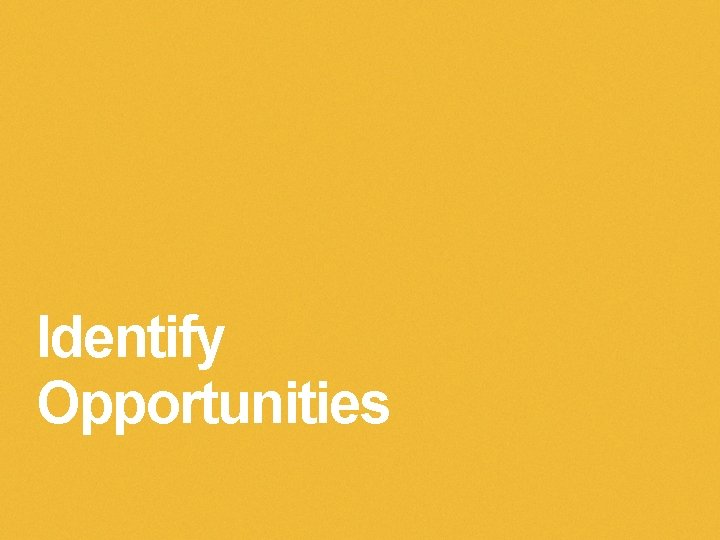 Identify Opportunities 