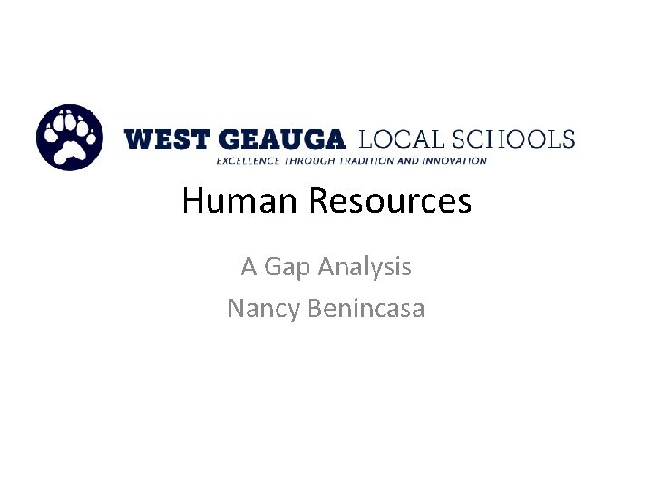 Human Resources A Gap Analysis Nancy Benincasa 