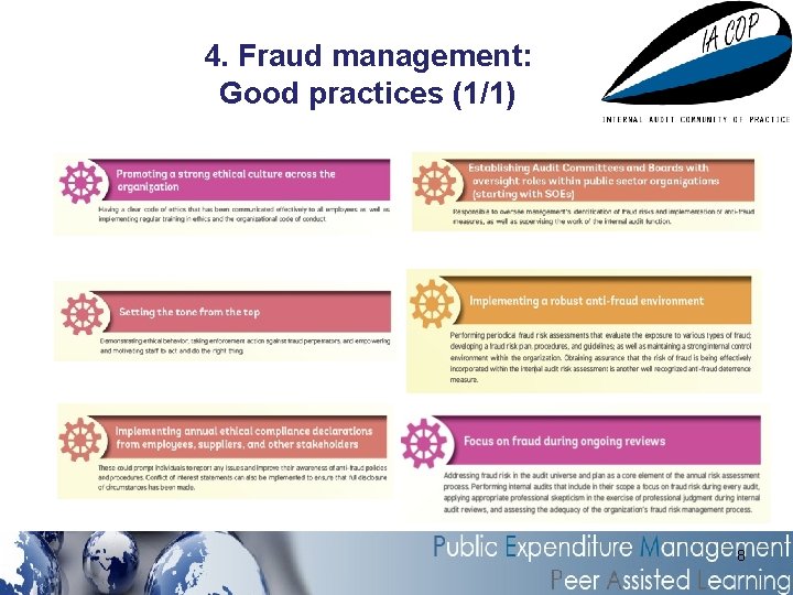 4. Fraud management: Good practices (1/1) 8 