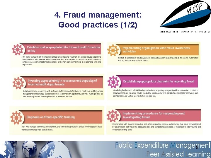 4. Fraud management: Good practices (1/2) 9 