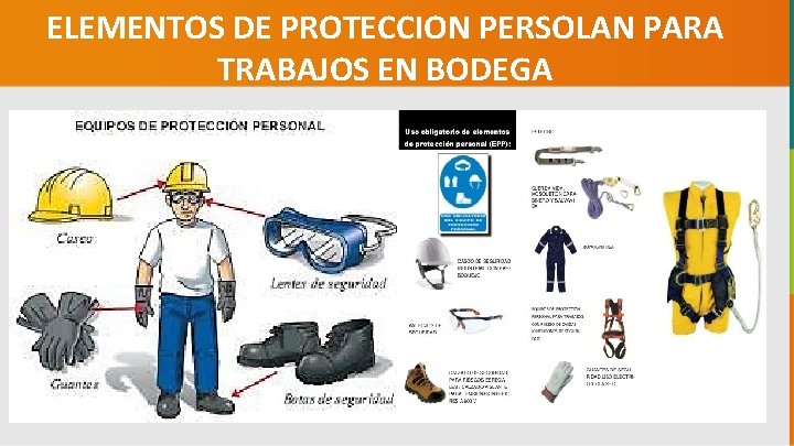 ELEMENTOS DE PROTECCION PERSOLAN PARA TRABAJOS EN BODEGA GC-F-004 V. 01 