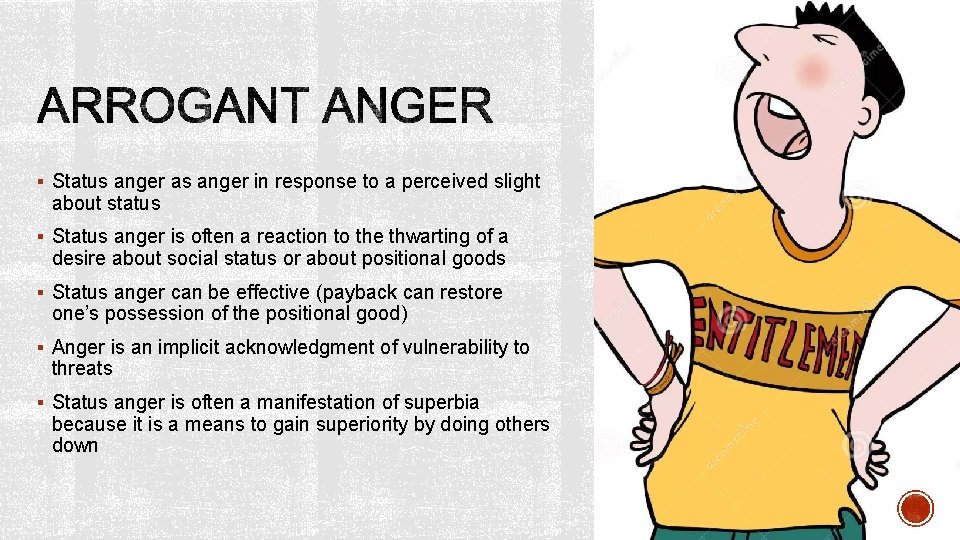 § Status anger as anger in response to a perceived slight about status §