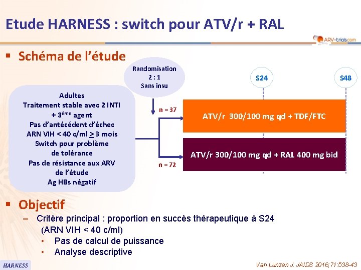 Etude HARNESS : switch pour ATV/r + RAL § Schéma de l’étude Randomisation 2: