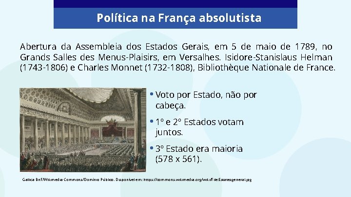 Política na França absolutista Abertura da Assembleia dos Estados Gerais, em 5 de maio