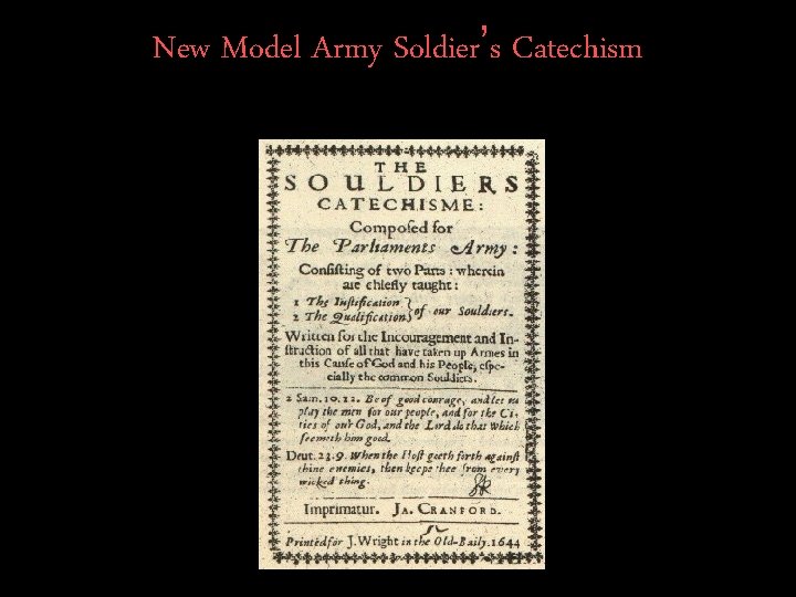 New Model Army Soldier’s Catechism 