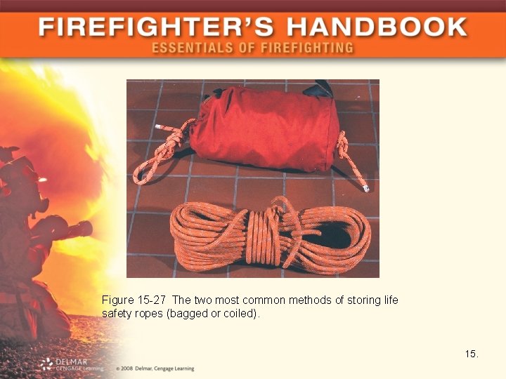 Figure 15 -27 The two most common methods of storing life safety ropes (bagged