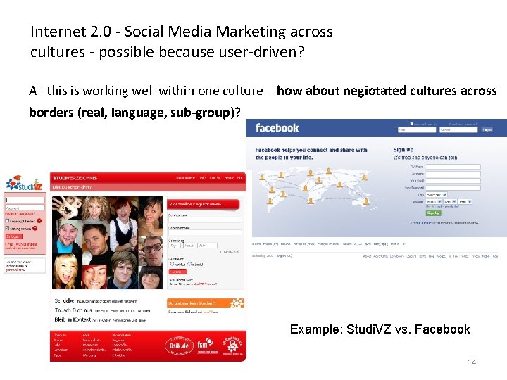 Internet 2. 0 - Social Media Marketing across cultures - possible because user-driven? All