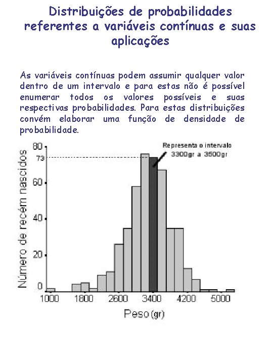 Distribuições de probabilidades referentes a variáveis contínuas e suas aplicações As variáveis contínuas podem