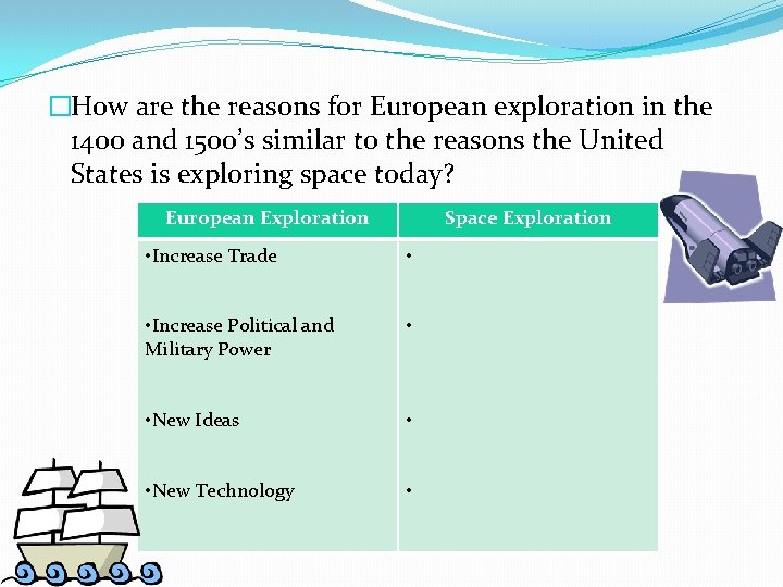 �How are the reasons for European exploration in the 1400 and 1500’s similar to