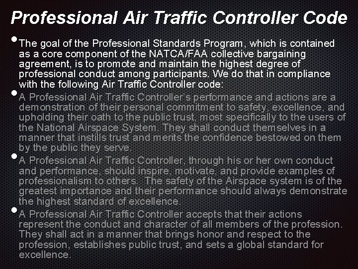 Introductions and Concepts Professional Air Traffic Controller Code