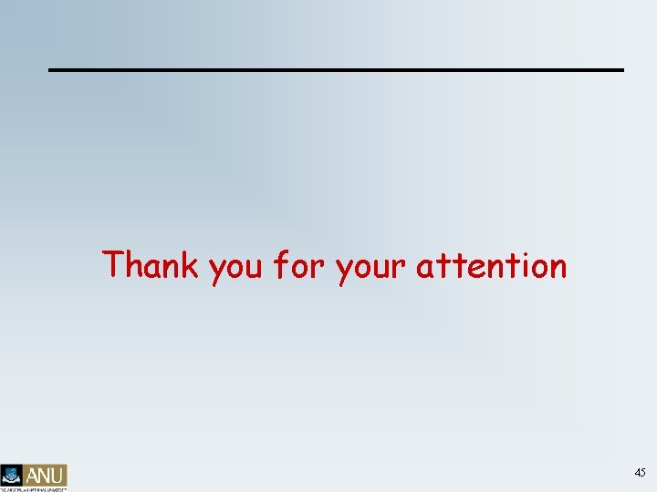 Thank you for your attention 45 