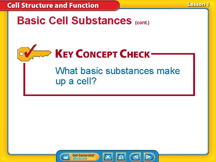 Basic Cell Substances (cont. ) What basic substances make up a cell? Basic Cell Substances (cont. ) What basic substances make up a cell?