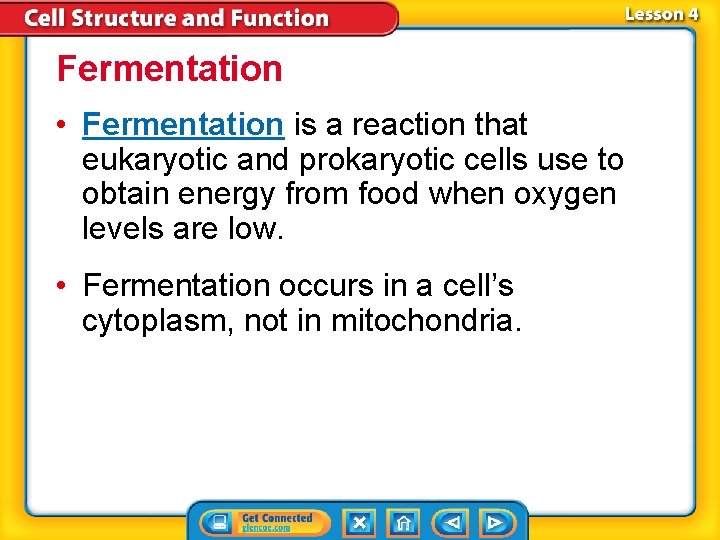 Fermentation • Fermentation is a reaction that eukaryotic and prokaryotic cells use to obtain Fermentation • Fermentation is a reaction that eukaryotic and prokaryotic cells use to obtain