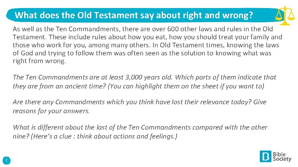 What does the Old Testament say about right and wrong? As well as the