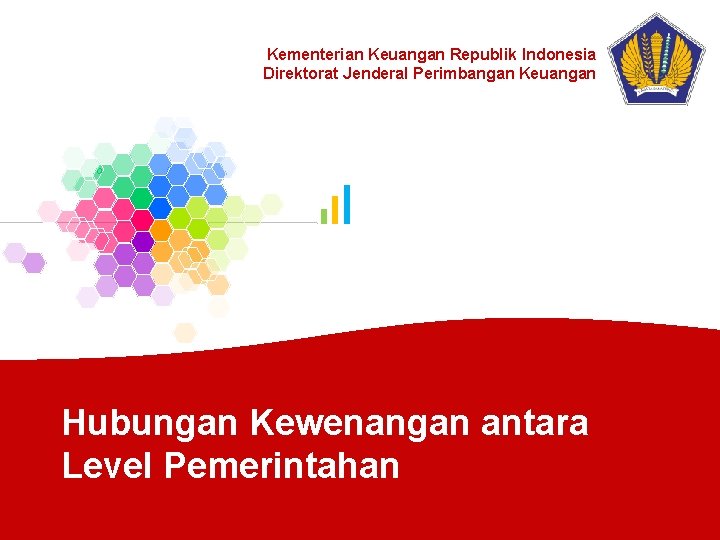 Kementerian Keuangan Republik Indonesia Direktorat Jenderal Perimbangan Keuangan Hubungan Kewenangan antara Level Pemerintahan 