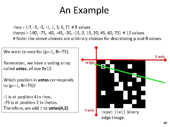 An Example rhos = [-7, -5, -3, -1, 1, 3, 5, 7] # 8