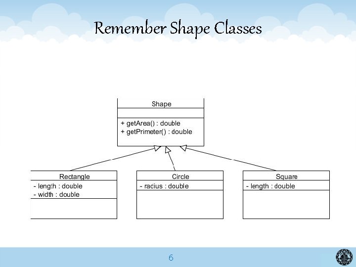 Remember Shape Classes 6 