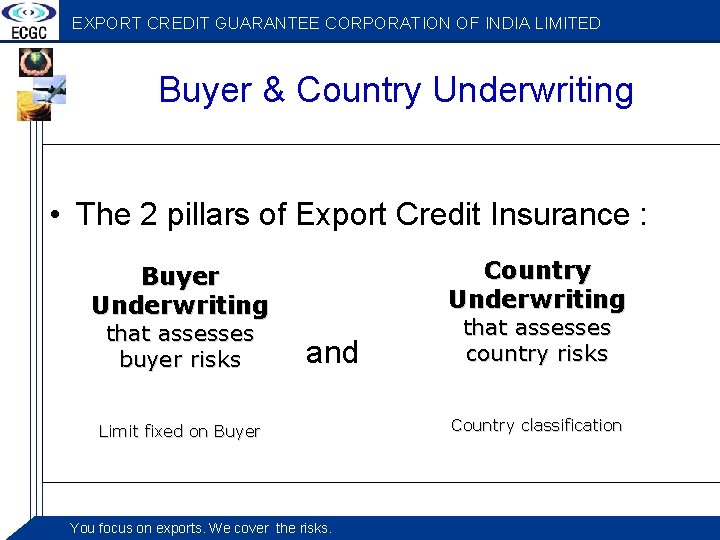 EXPORT CREDIT GUARANTEE CORPORATION OF INDIA LIMITED Buyer & Country Underwriting • The 2